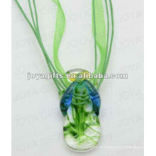 Precio bajo Lampwork Cristal Colgante Colgante Lampwork vidrio Collar vidrio Bulb Lámpara colgante con cordón de cera